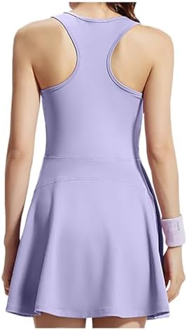 Girl Sleevelss Tennis Dress Sport Dress with Shorts for Golf Pickleball Training