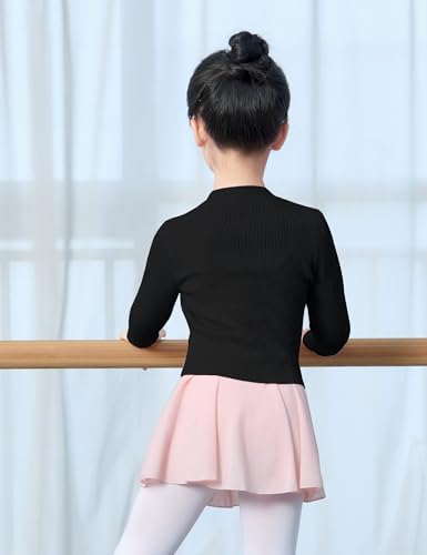 Girls Ballet Sweater Kids Warm Up Dance Tops Toddler Long Sleeve Dance Sweater Pull On Ballerina Sweater