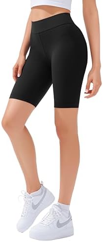 Girls Bike Shorts-8" Spandex Soft High Waisted Athletic Dance Gymnastics Volleyball Biker Shorts for Girls 6-14Years