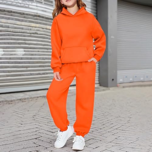 Girls Boys 2 Piece Outfits Sweatsuit Pullover Hoodie Sweatshirt And Sweatpant Tracksuit Athletic Jogger Sets Kids Sportswear