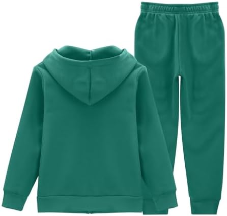 Girls Boys 2 Piece Tracksuit Athletic Sweatsuits Sets Full Zip Hooded Sweatshirt And Jogger Sweatpants Clothing Sets For Kid