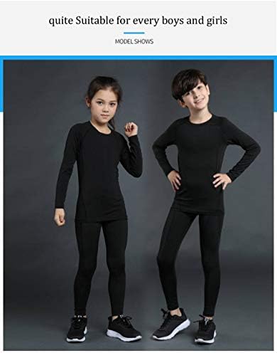 Girls Boys Compression Set Base Layer Athletic Leggings Kids Sports Shirts And Pant 2 Pcs Underwear