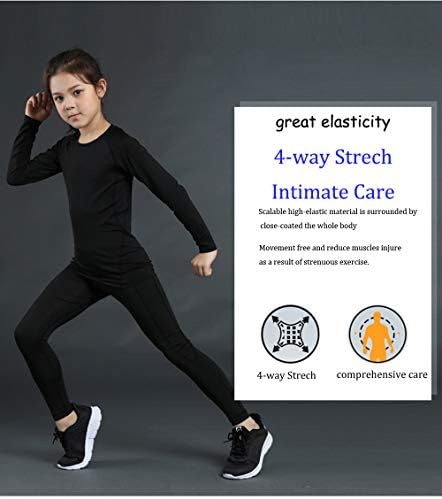 Girls Boys Compression Set Base Layer Athletic Leggings Kids Sports Shirts And Pant 2 Pcs Underwear