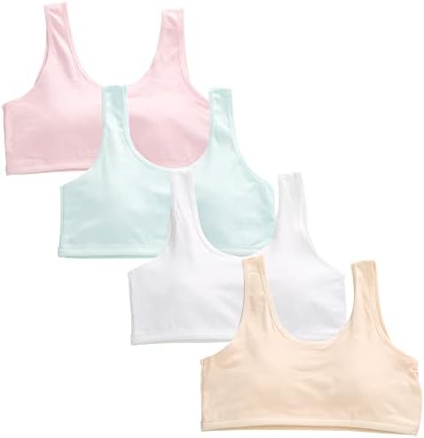 Girls Bra 6PCS Girls Training Bra Cotton Bralette Seamless Cami Crop Bras