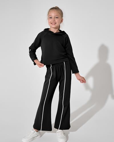 Girls Clothes Kids Winter Hoodies Outfits Ruched Sweatshirts Flared Sweatpants Fall Sweatsuit Set Little Girl Clothing