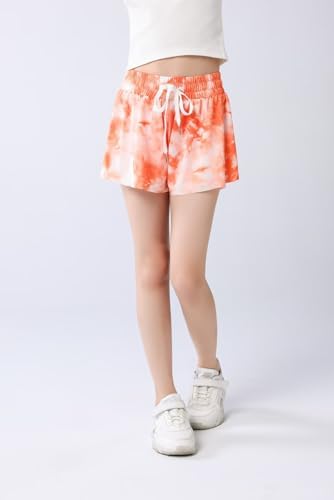 Girls Flowy Shorts With Spandex Liner 2 In 1 Butterfly Shorts Teen Girls With Pockets For Sports Running Athletic