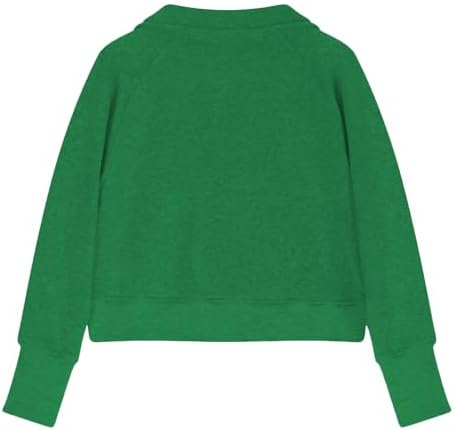 Girls Half Zipper Sweatshirts Cute Trendy Fall Pullover Crop Tops For Teen Girls Long Sleeve Sweater Thumb Hole