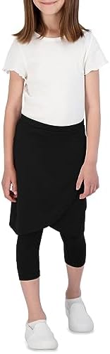 Girls High Elastic Waist Capri Pants Kids Cute Active Golf Tennis Skorts Leggings Skirts Trousers