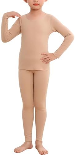 Girls Kids Thermal Underwear Soft Long John Set Fleece Lined Undershirt Leggings Warm Base Layer