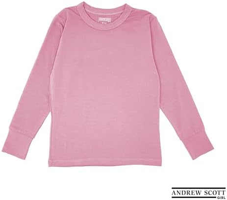 Girls Long Sleeve Performance Tops All Season Natural Cotton Stretch Color T Shirts Multi Packs Colors