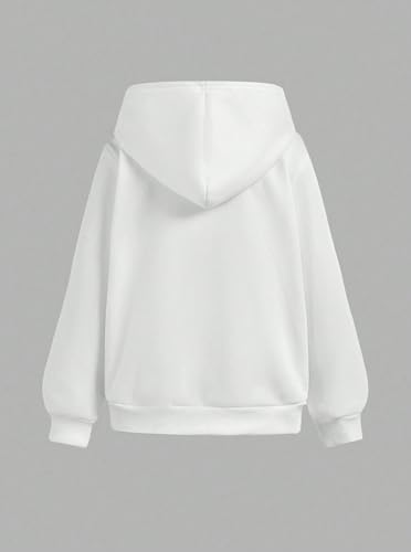 Girls Long Sleeve Zip Up Hoodie With Pockets Bow Print Fashion Sweatshirt