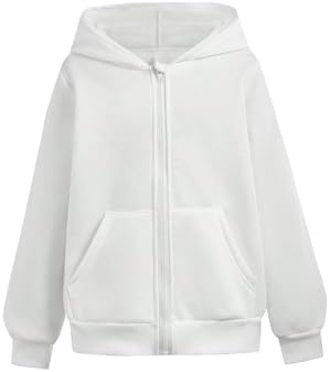 Girls Long Sleeve Zip Up Hoodie With Pockets Bow Print Fashion Sweatshirt