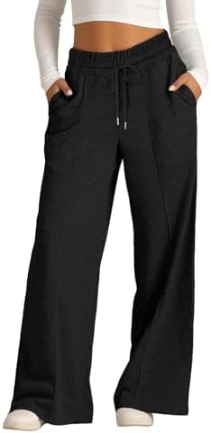 Girls Oversized Wide Leg Sweatpants Athletic Joggers Drawstring Waist and Pockets Kids Baggy Straight Leg Track Pants Fall