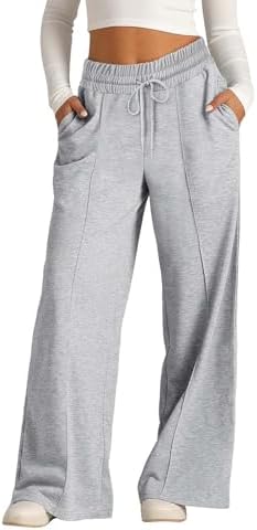 Girls Oversized Wide Leg Sweatpants Drawstring Kids Baggy Straight Leg Track Pants Casual Plain Pockets