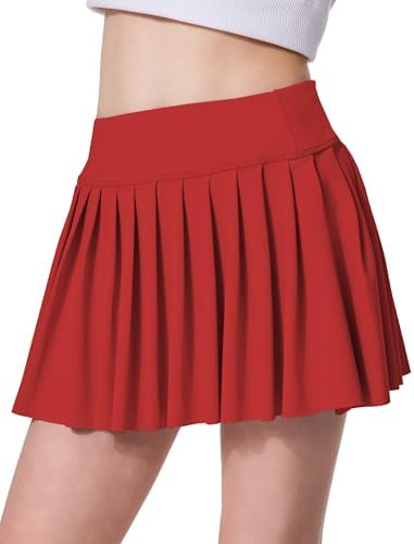 Girls Pleated Skirt with Shorts Athletic Tennis Skorts School Kids Teen High Waisted Skorts with Pockets