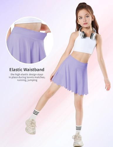 Girls Skorts Tennis Skirt For Girls With Pocket Flowy Butterfly Pleated Athletic Skort Toddler Kids 5-14Y