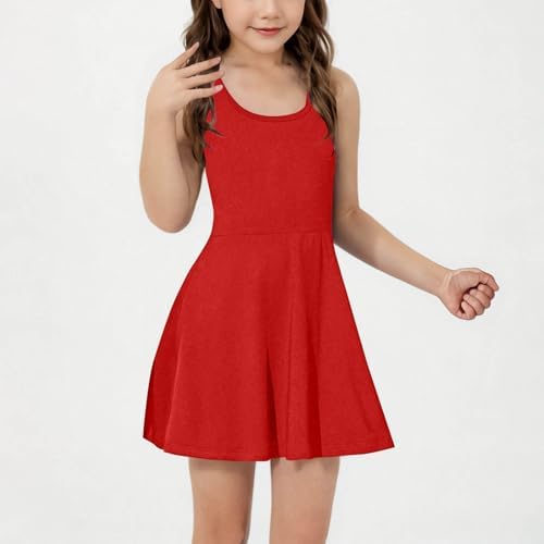 Girls Sleeveless Tennis Dresses A-Line Workout Dress Racerback Golf Dress School Sports Dresses Athletic Outfits