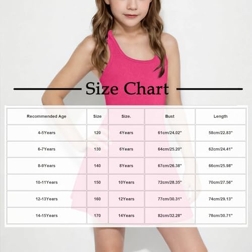 Girls Sleeveless Tennis Dresses A-Line Workout Dress Racerback Golf Dress School Sports Dresses Athletic Outfits