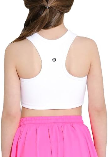 Girls Sports Bra Athletic Training Tank Tops Sleeveless Racerback Crop Tops For Kids Teens 5-12Y