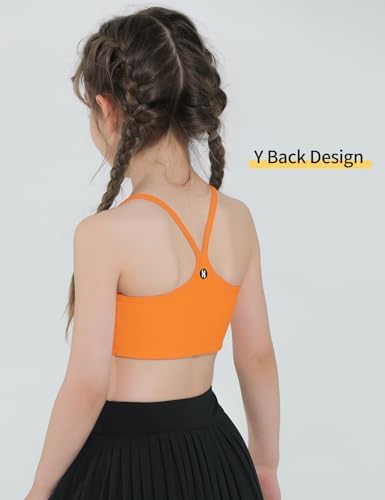 Girls Sports Bra Spaghetti Strap Y Back Training Bras For Teens Racerback Yoga Comfort Crop Top