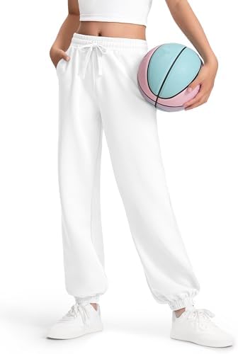 Girls Sweatpants Athletic Joggers With Drawstring Waist And Pockets Great For Teen Girls (Size: 7-14 Years)