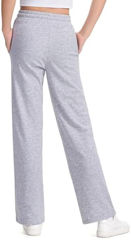 Girls Sweatpants Straight Leg French Terry Joggers Baggy Sweatpants For Teen Girls Size 7-14Y