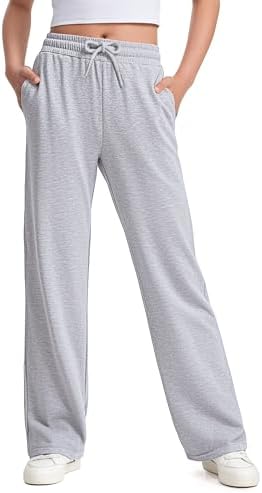 Girls Sweatpants Straight Leg French Terry Joggers Baggy Sweatpants for Teen Girls Size 7-14Y
