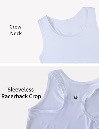 Girls Tank Tops Racerback Crewneck Sleeveless Athletic Quick Dry Shirts Workout Yoga 5-14 Years