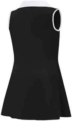 Girls Tennis Dress Golf Outfit Sleeveless V Neck Workout Athletic Dresses Skirt With Shorts Pockets