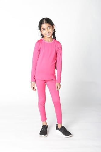 Girls Thermal Top And Bottom Underwear Set; Kids Long Johns; Base Layer Set For Cold Weather; Moisture Wicking Microfleece