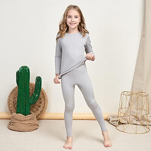 Girls Thermal Underwear Set Ultra Soft Fleece Lined Kids Long Johns Top Bottom Thermals Kids Base Layer Winter Warm