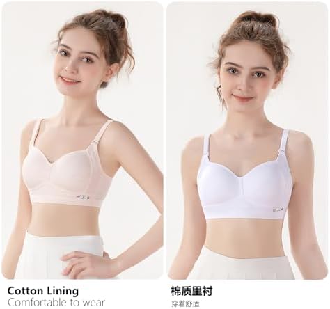 Girls Training Bras For Teens Ages 12-14 14-16 16-18 Years Kids Teen Bra Cotton Wireless Adjustable Straps 4-Pack