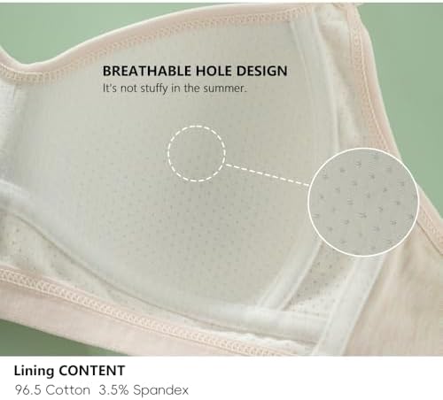 Girls Training Bras For Teens Ages 12-14 14-16 16-18 Years Kids Teen Bra Cotton Wireless Adjustable Straps 4-Pack