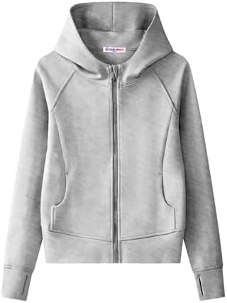 Girls' Zip-Up Hoodie Sweatshirt Kids Teens Lightweight Long Sleeve Hooded Jacket with Pockets