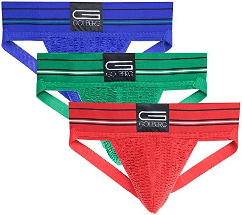 GOLBERG Athletic Supporter - Naturally Contoured Waistband - 3 Packs of Multiple Colors