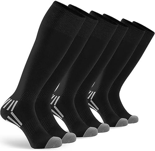 GRAPMKTG 3 Pack Soccer Baseball Softball Socks for Youth Women and Men Knee High Football Socks for Boys Girls