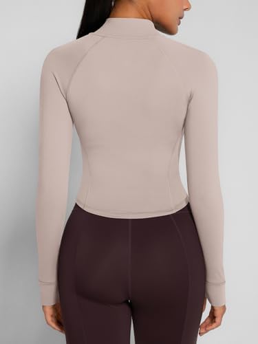 GYM RAINBOW Womens Snatched Workout Jackets Lightweight Zip Up Slim Fit Gym Track Athletic Jackets With Thumb Holes