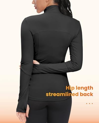 GYM RAINBOW Workout Jackets For Women Full Zip Slim Fit Lightweight Athletic Running Sports Track Jacket With Pockets