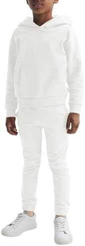 Haloumoning Boys 2 Piece Outfits Sweatsuits Long Sleeve Pullover Hoodie And Sweatpants Tracksuit Set 5-14 Years