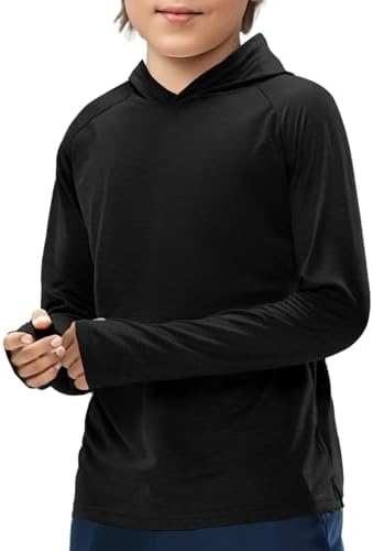 Haloumoning Boys Athletic Hoodies Youth Raglan Long Sleeve Pullover Hoodie Sweatshirts with Thumbhole 5-14 Years