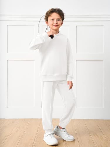 Haloumoning Boys Athletic Sweatsuit Kids Fashion Hoodies And Sweatpants Clothing Sets With Pockets 5-14Y