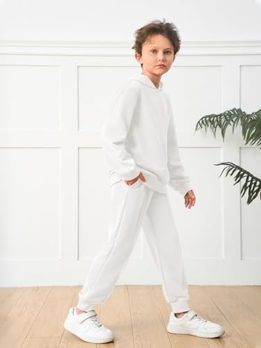 Haloumoning Boys Athletic Sweatsuit Kids Fashion Hoodies And Sweatpants Clothing Sets With Pockets 5-14Y