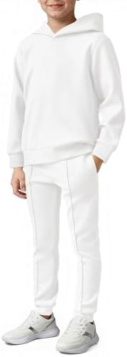 Haloumoning Boys Athletic Sweatsuit Kids Fashion Hoodies and Sweatpants Clothing Sets with Pockets 5-14Y