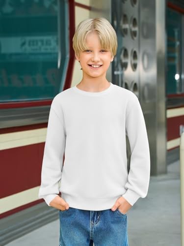 Haloumoning Boys Crewneck Pullover Sweatshirts Kids Youth Casual Long Sleeve Shirts 5-14 Years