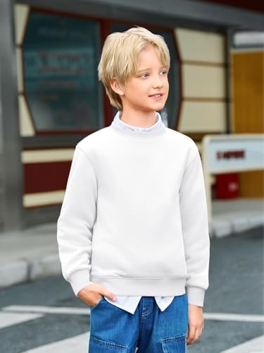 Haloumoning Boys Crewneck Pullover Sweatshirts Kids Youth Casual Long Sleeve Shirts 5-14 Years