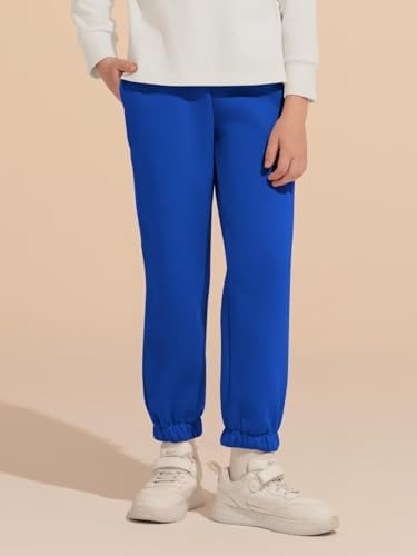 Haloumoning Boys Fleece Sweatpants Kids Elastic Waist Casual Joggers Active Athletic Pants With Pockets 5-14Y