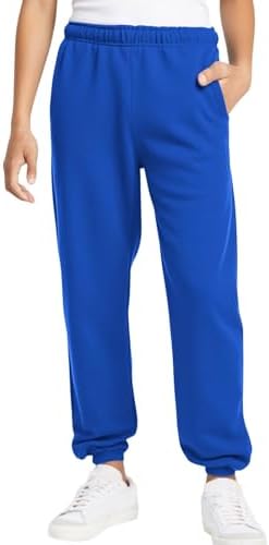 Haloumoning Boys Fleece Sweatpants Kids Elastic Waist Casual Joggers Active Athletic Pants with Pockets 5-14Y