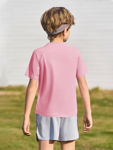 Haloumoning Boys Short Sleeve Athletic T-Shirts Kids Basic Quick Dry Lightweight Performance Tees 5-14 Years