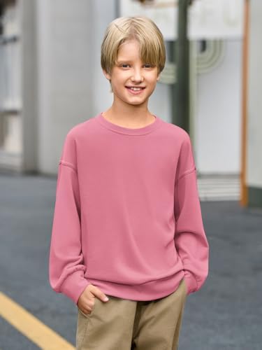 Haloumoning Boys Sweatshirts Kids Fashion Long Sleeve Crewneck Pullover 5-14 Years