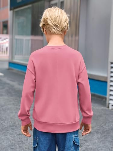 Haloumoning Boys Sweatshirts Kids Fashion Long Sleeve Crewneck Pullover 5-14 Years